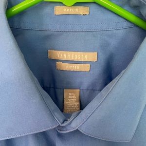 Van Heusen long sleeve button down shirt. Light blue. Size 16.5 34/35.